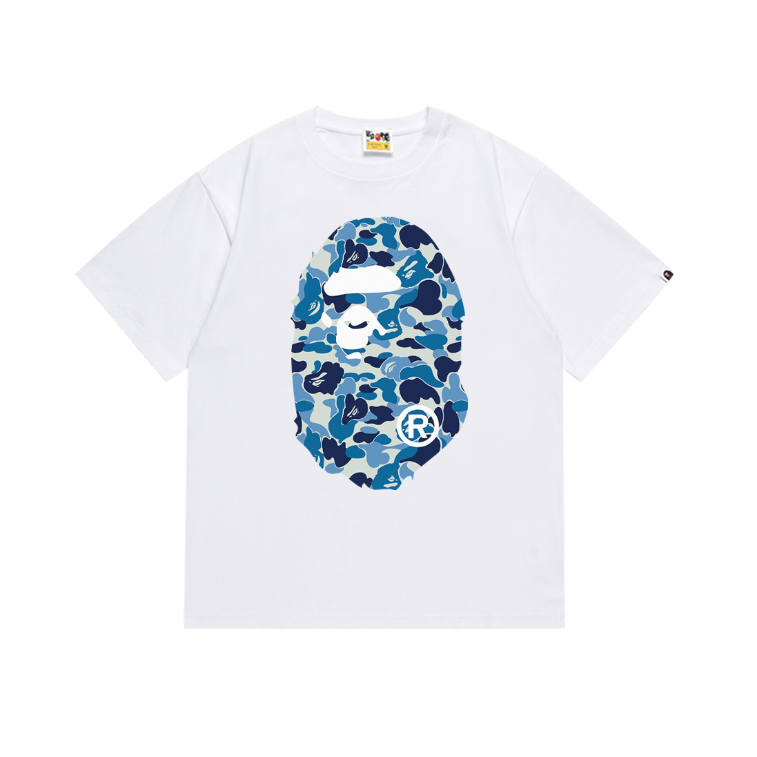 Bathing Shark and ape head print T-Shirt NextBlock