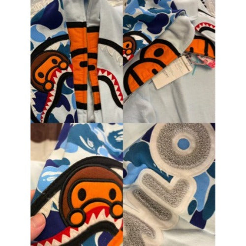 Bathing Shark and ape head print hoode BAPE bapexmilo co-branded double hat NextBlock