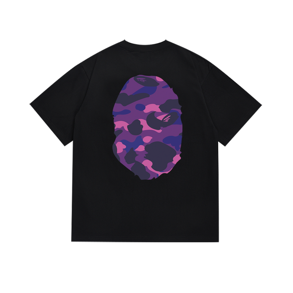 Bathing Shark and ape head print T-Shirt NextBlock