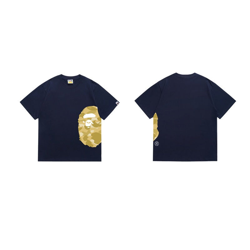 Bathing Shark and ape head print T Shirts NextBlock