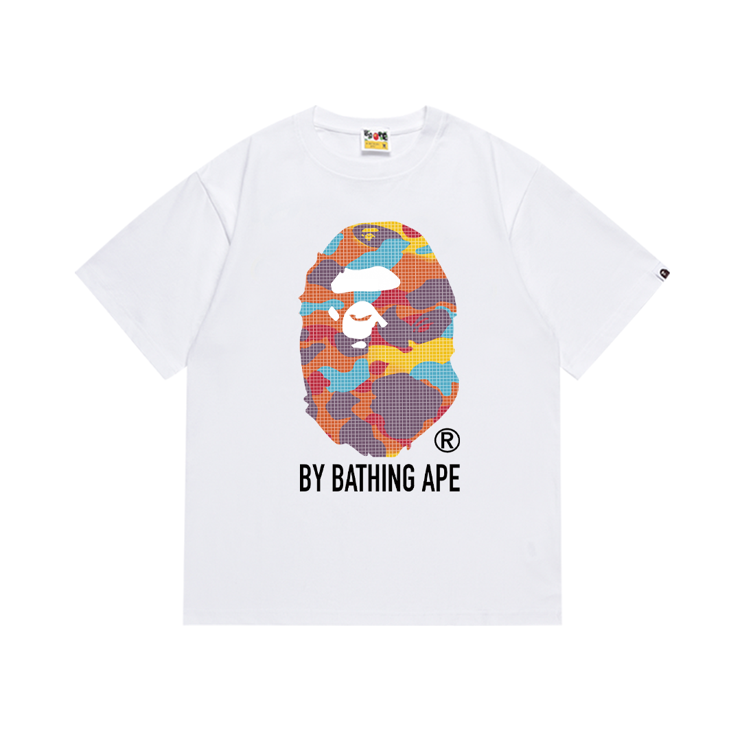 Bathing Shark and ape head print T-Shirt NextBlock