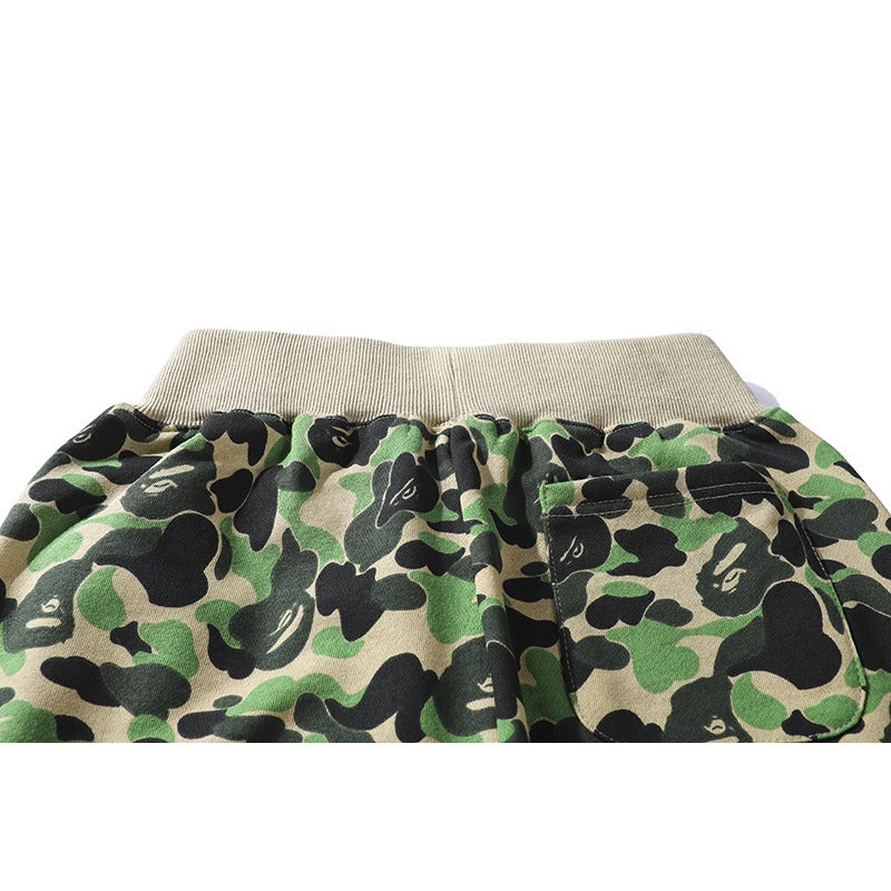 Bathing Shark and ape head print Shorts Camo Alphabet Shark WGM print beach pants NextBlock