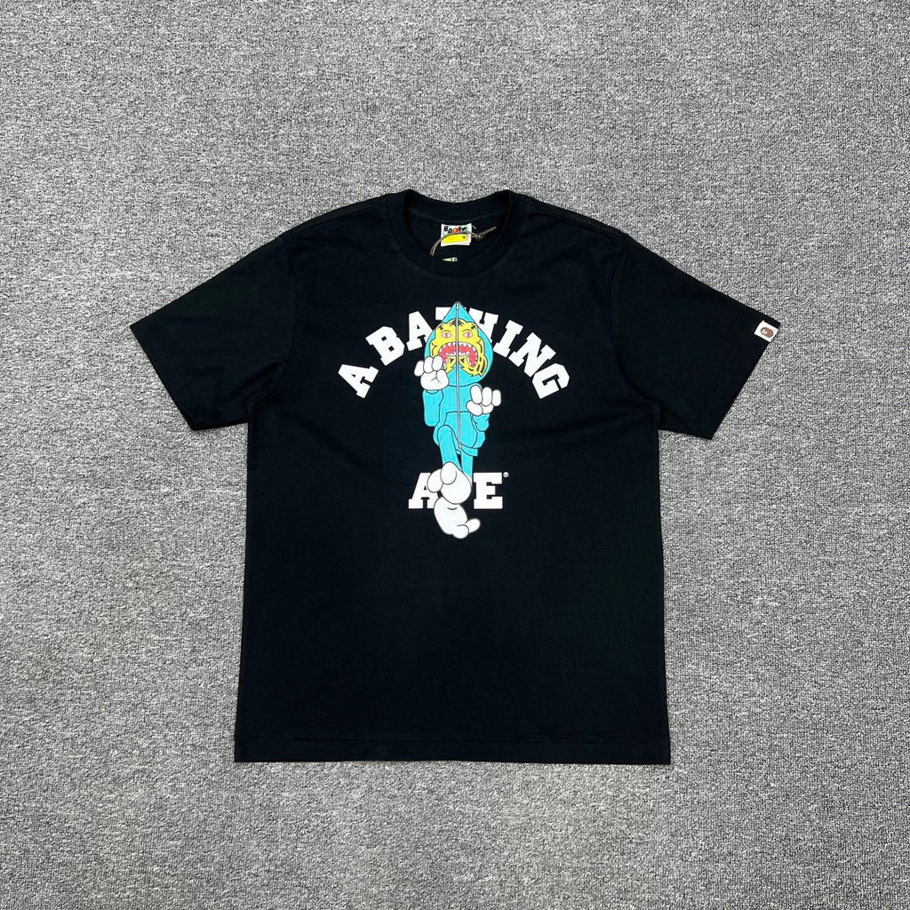 Bathing Shark and ape head print T-Shirt NextBlock