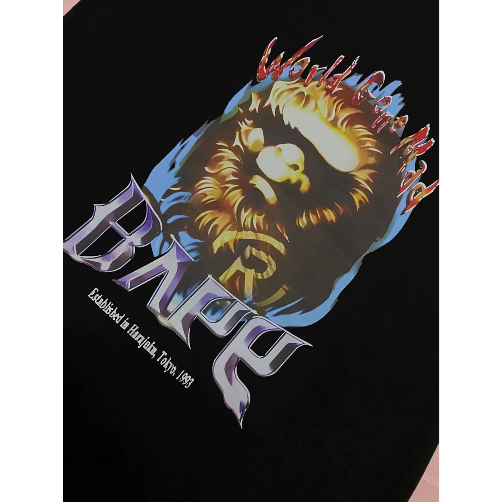 Bathing Shark and ape head print T Shirts NextBlock