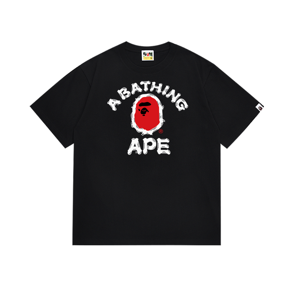 Bathing Shark and ape head print T-Shirt NextBlock