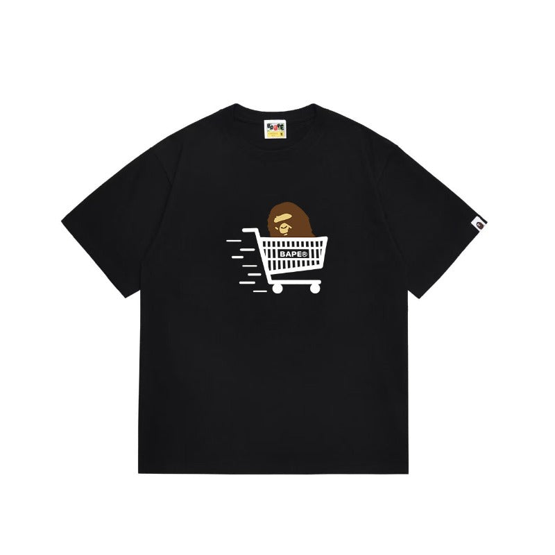 Bathing Shark and ape head print T Shirts NextBlock