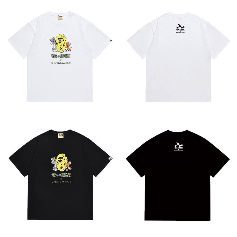 Bathing Shark and ape head print T Shirts NextBlock