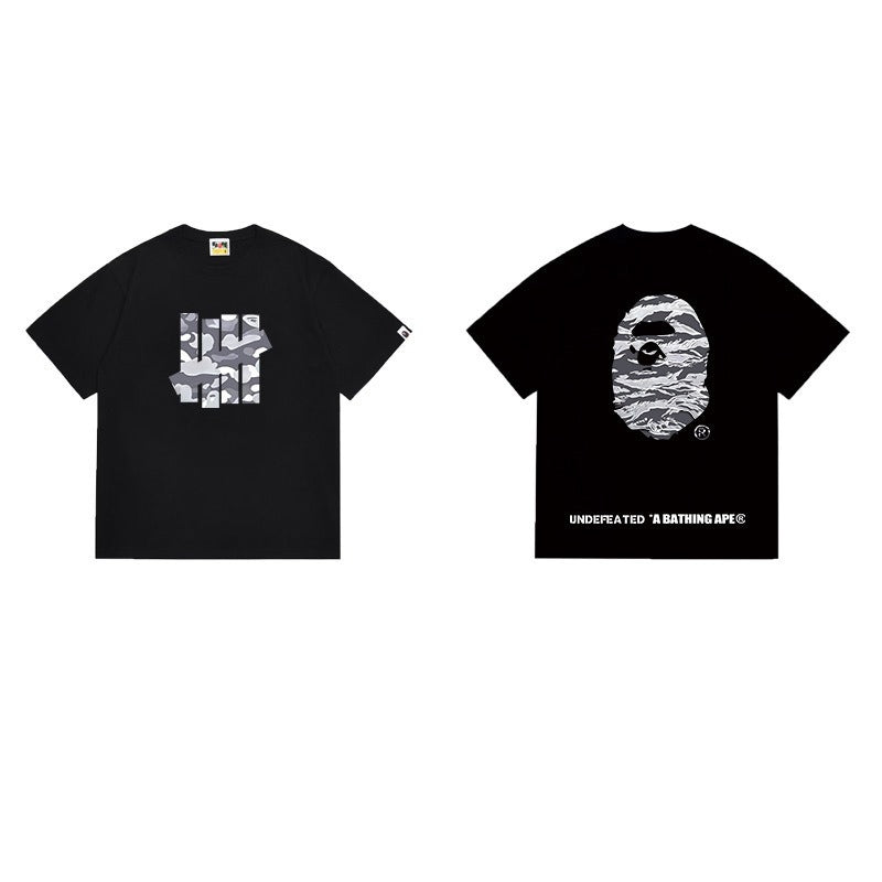 Bathing Shark and ape head print T Shirts NextBlock