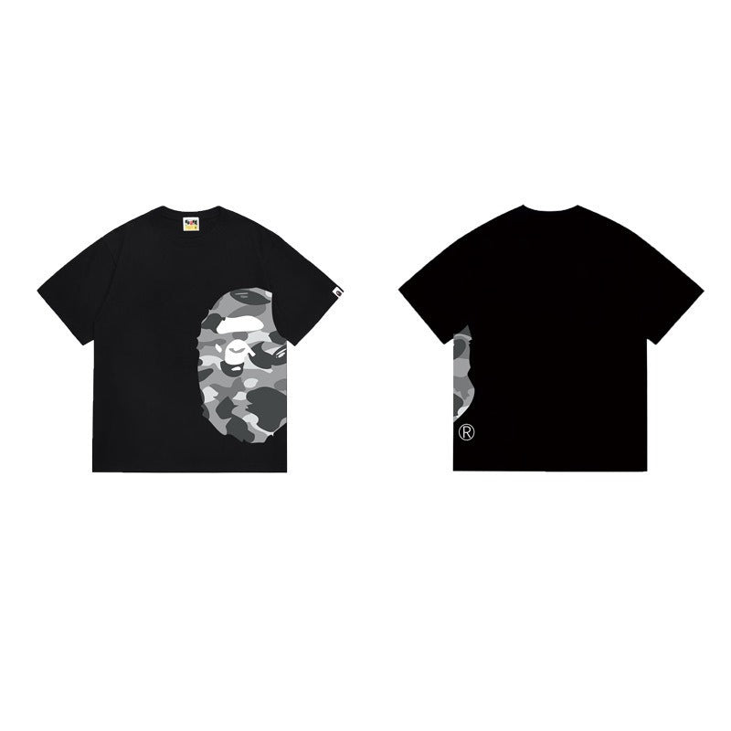 Bathing Shark and ape head print T Shirts NextBlock