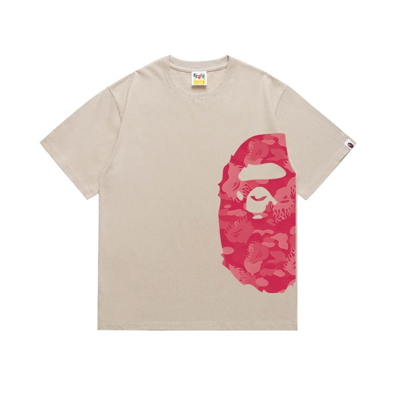 Bathing Shark and ape head print T Shirts NextBlock