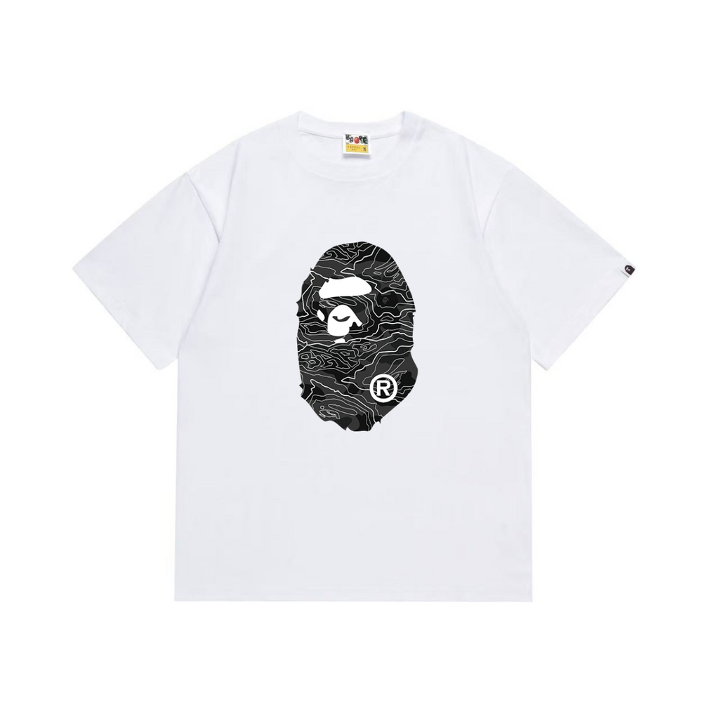 Bathing Shark and ape head print T-Shirt NextBlock