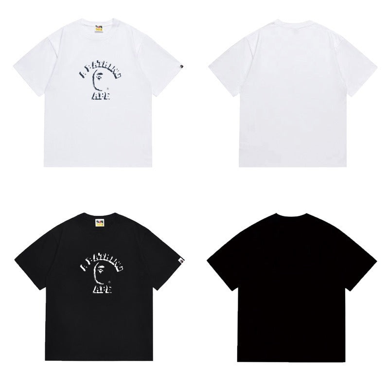 Bathing Shark and ape head print T Shirts NextBlock