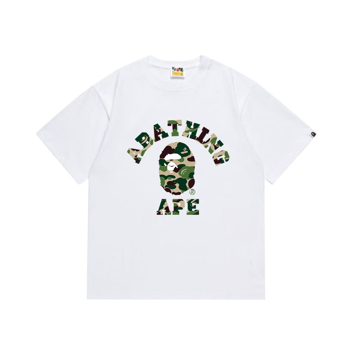 Bathing Shark and ape head print T-Shirt NextBlock