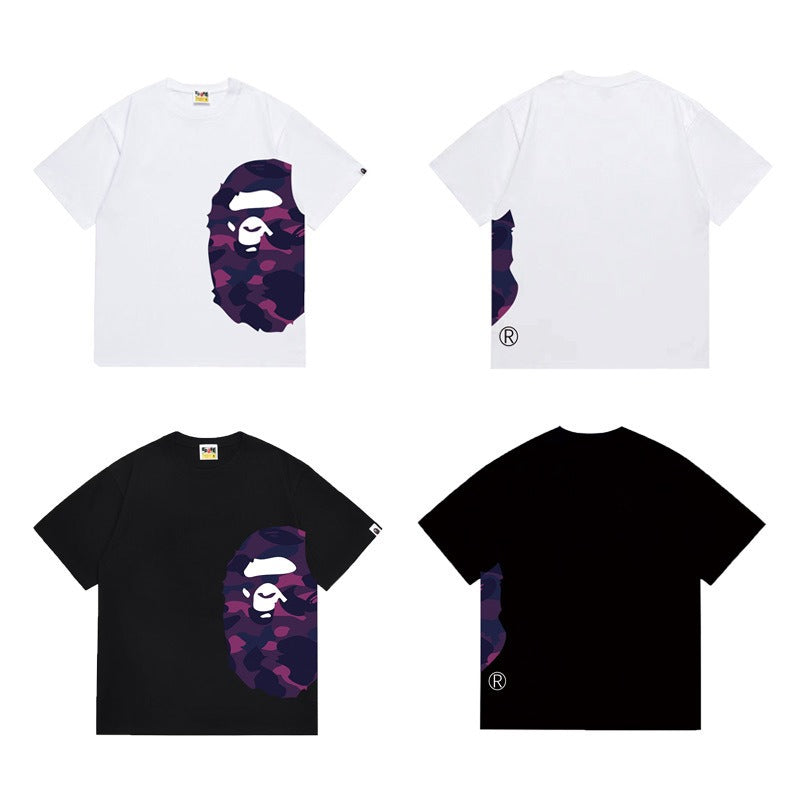 Bathing Shark and ape head print T Shirts NextBlock