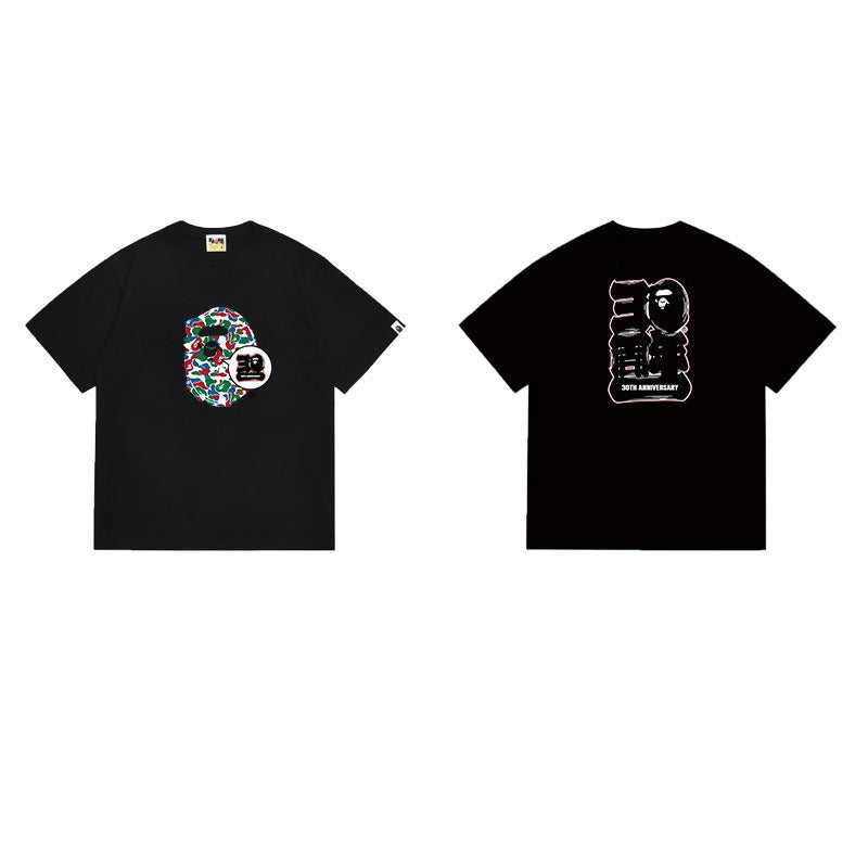 Bathing Shark and ape head print T Shirts NextBlock