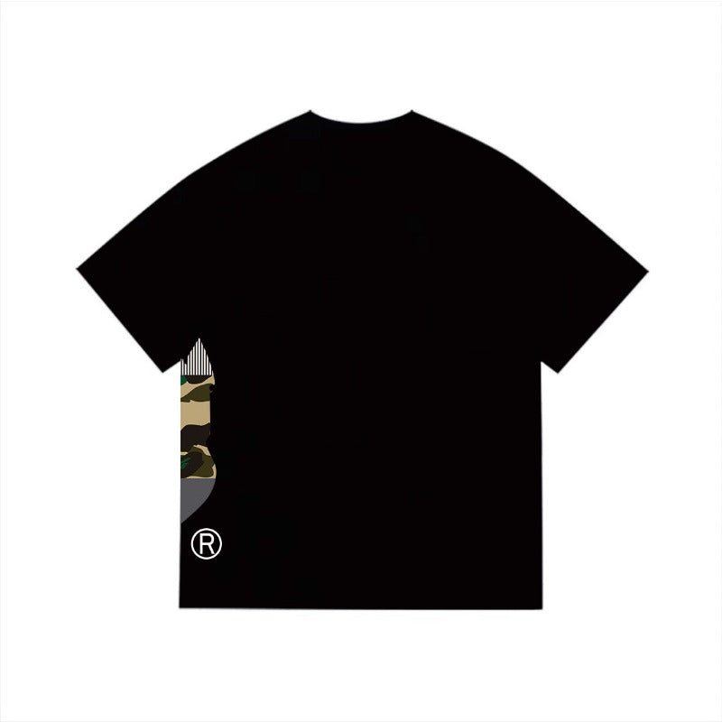 Bathing Shark and ape head print T Shirts NextBlock