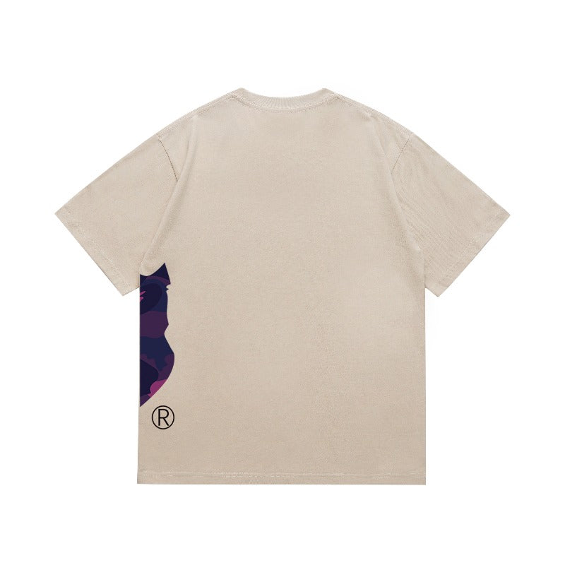Bathing Shark and ape head print T Shirts NextBlock