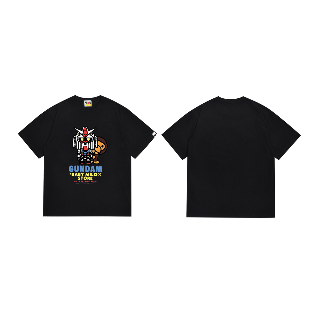 Bathing Shark and ape head print T-Shirt NextBlock