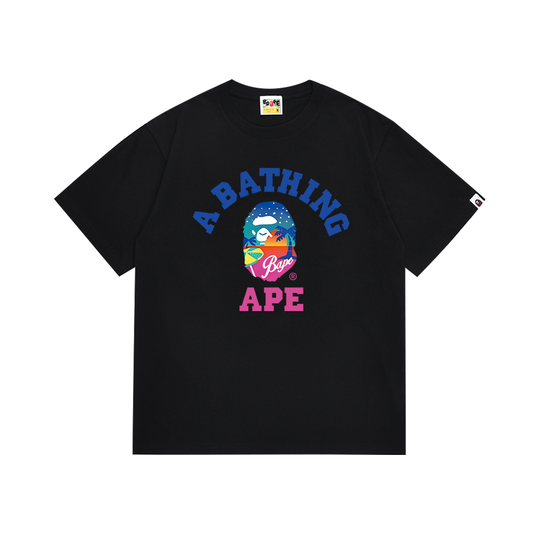 Bathing Shark and ape head print T Shirts NextBlock