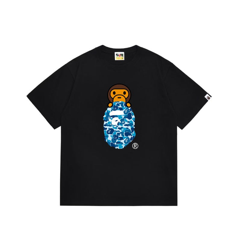 Bathing Shark and ape head print T Shirts NextBlock