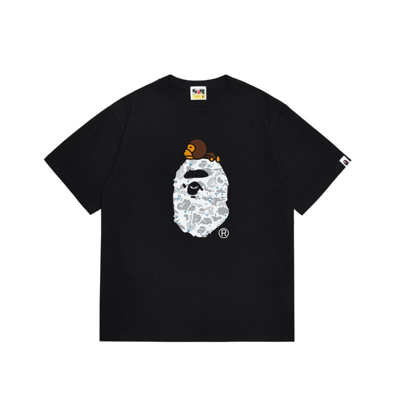 Bathing Shark and ape head print T Shirts NextBlock