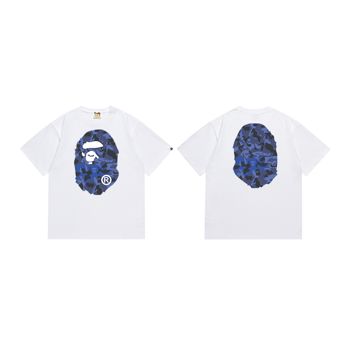 Bathing Shark and ape head print T-Shirt NextBlock