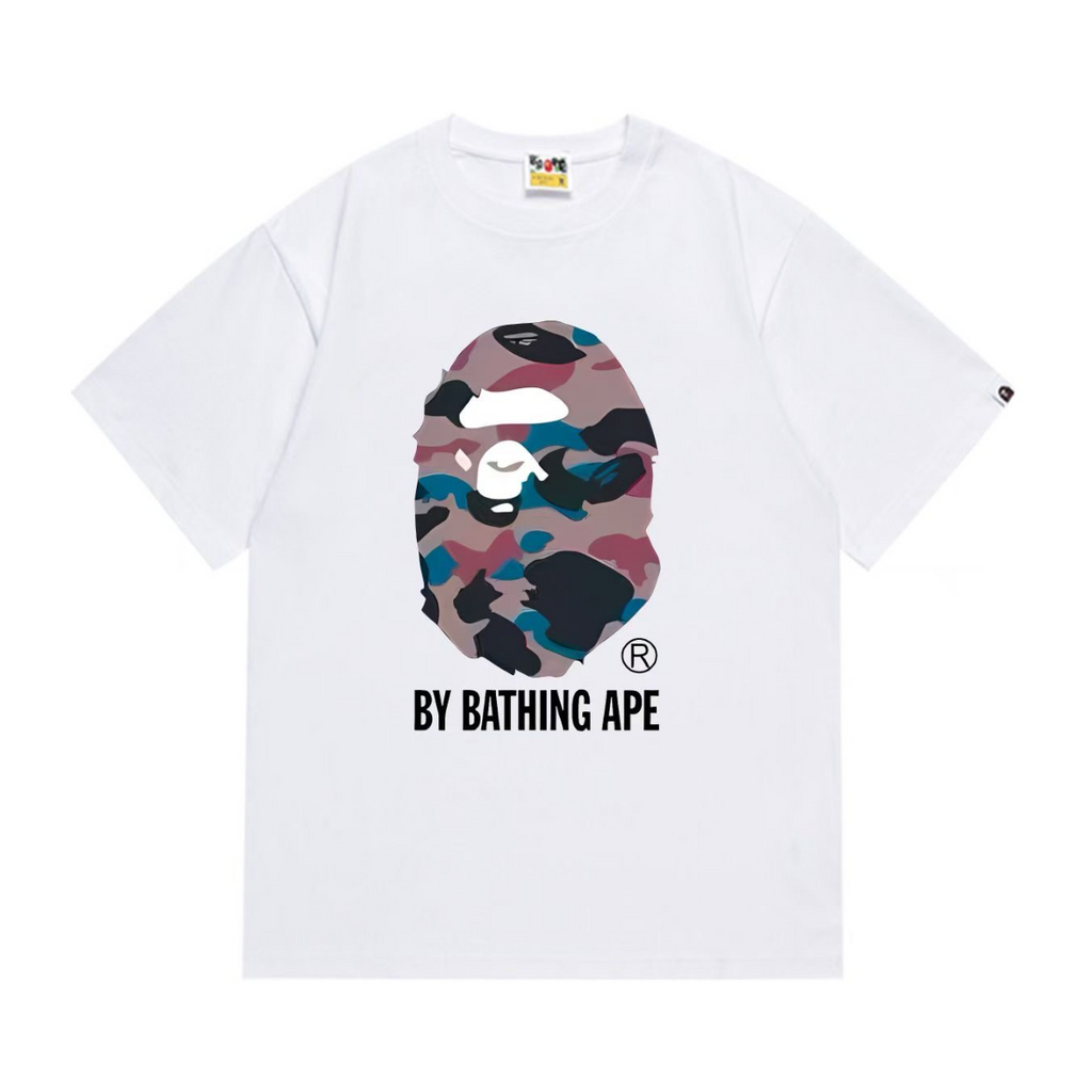 Bathing Shark and ape head print T-Shirt NextBlock
