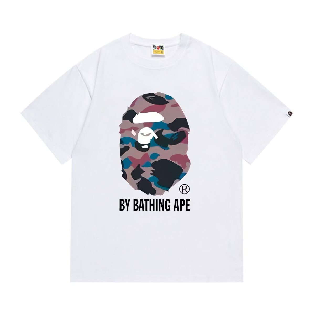 Bathing Shark and ape head print T-Shirt NextBlock