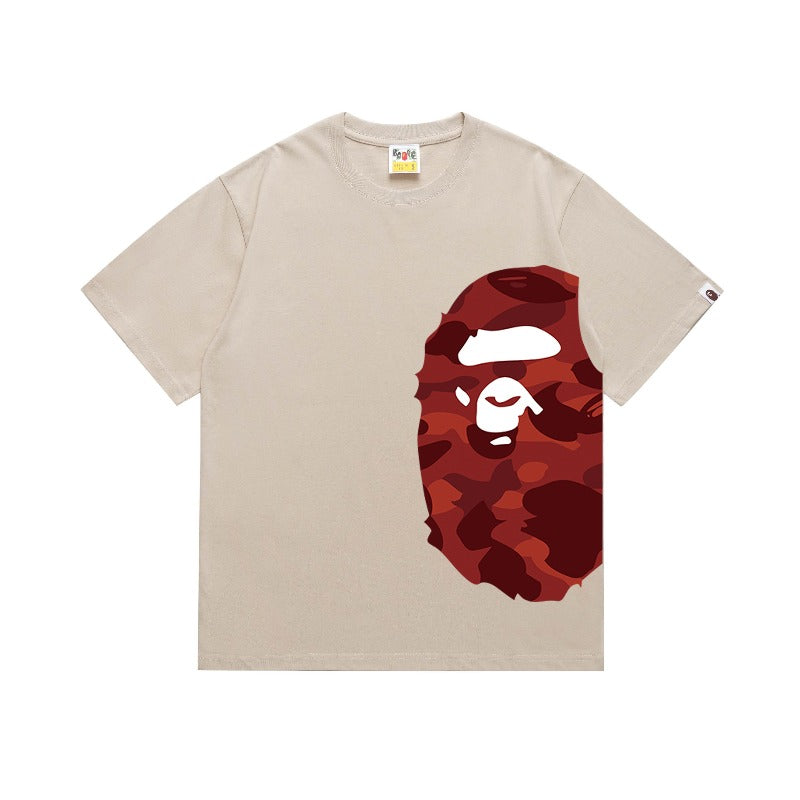 Bathing Shark and ape head print T Shirts NextBlock