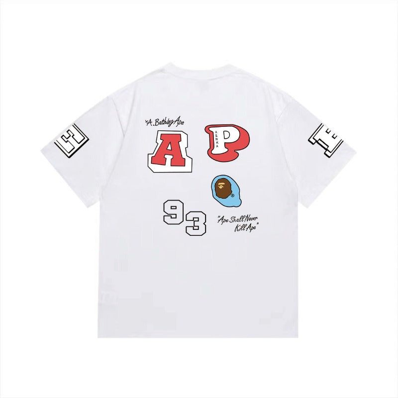 Bathing Shark and ape head print T Shirts NextBlock