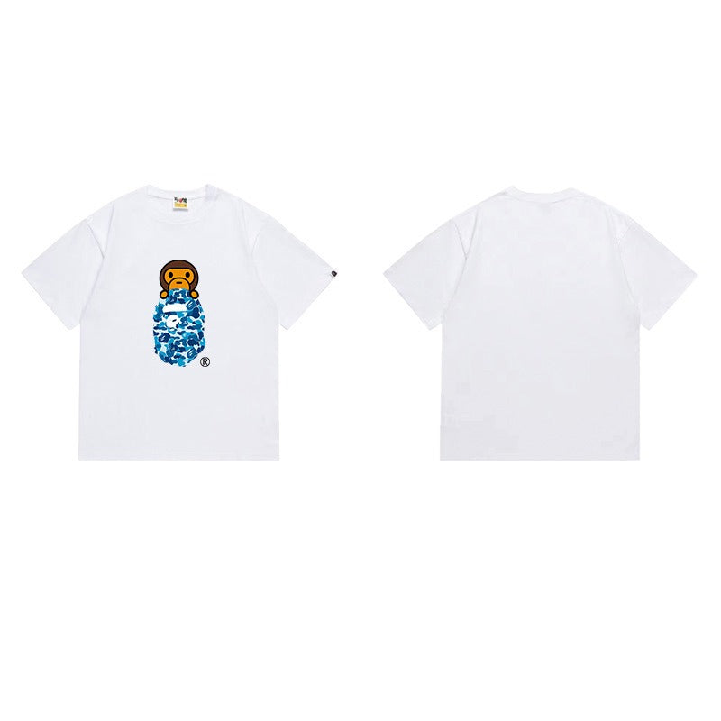 Bathing Shark and ape head print T Shirts NextBlock