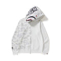 Bathing Shark and ape head print Hoodie Camouflage Stitching Sweatshirt Luminous Hooded Zipper Fleece Jacket NextBlock