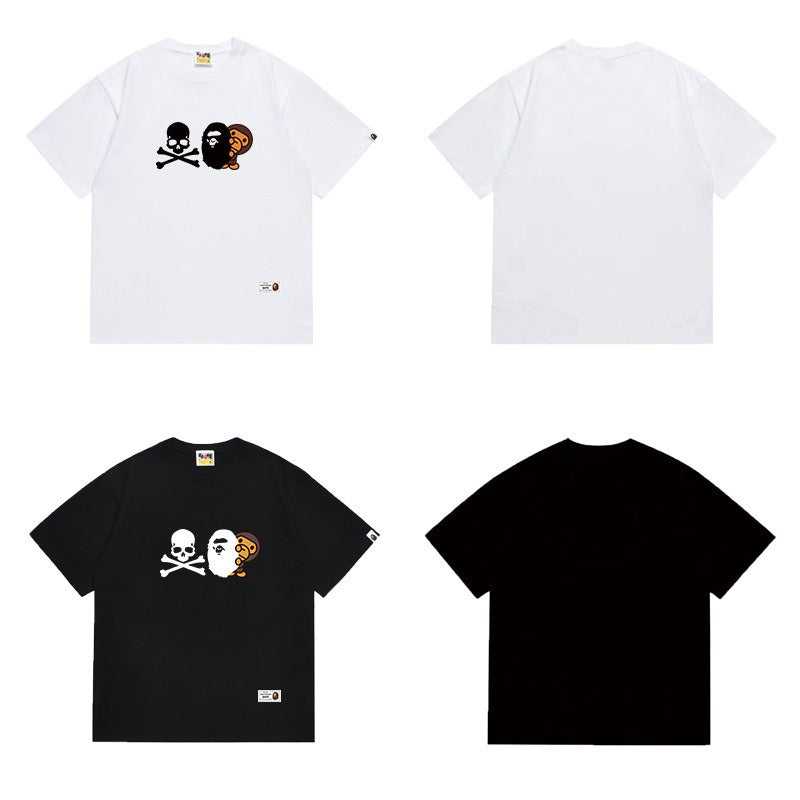 Bathing Shark and ape head print T Shirts NextBlock