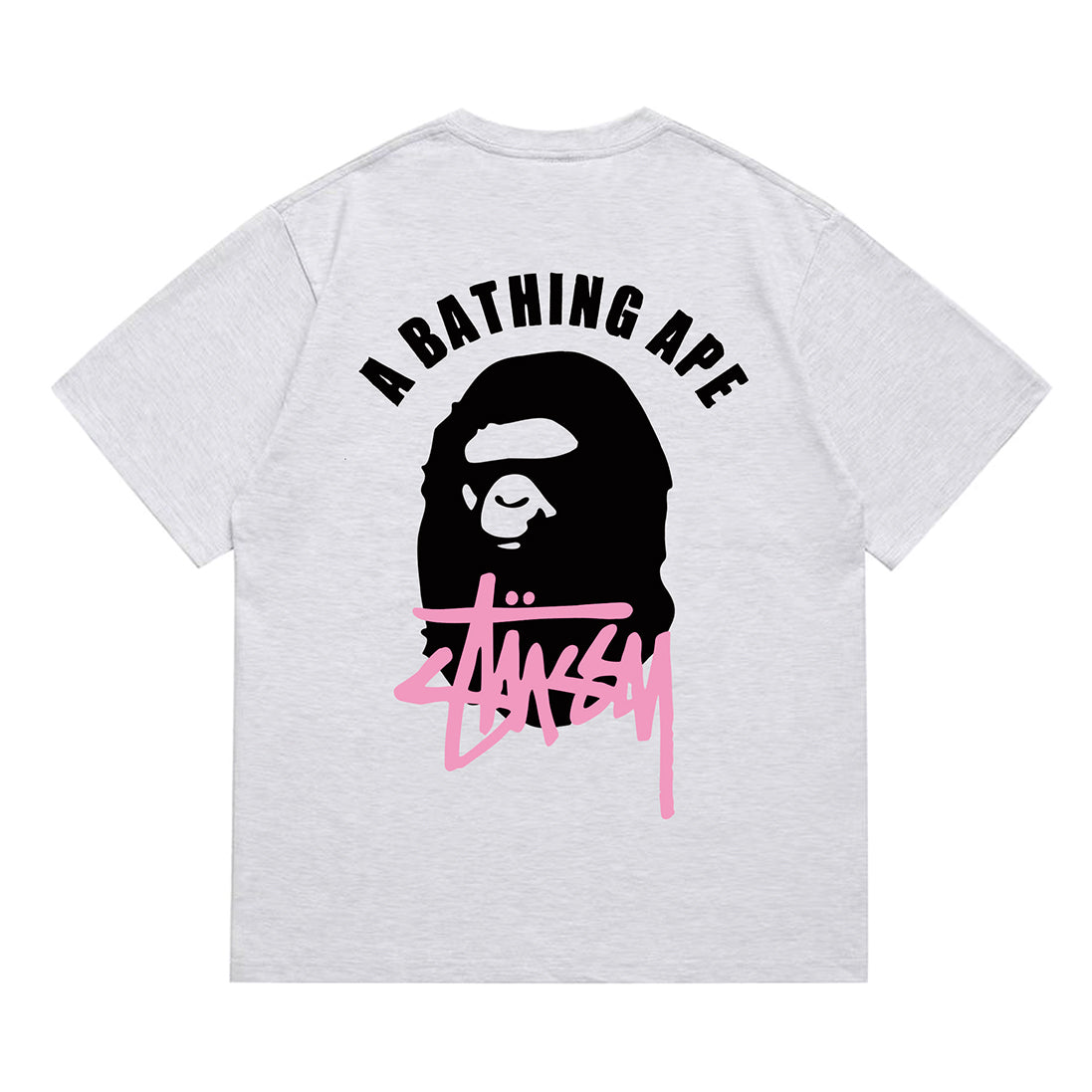 Bathing Shark and ape head print T-Shirt NextBlock