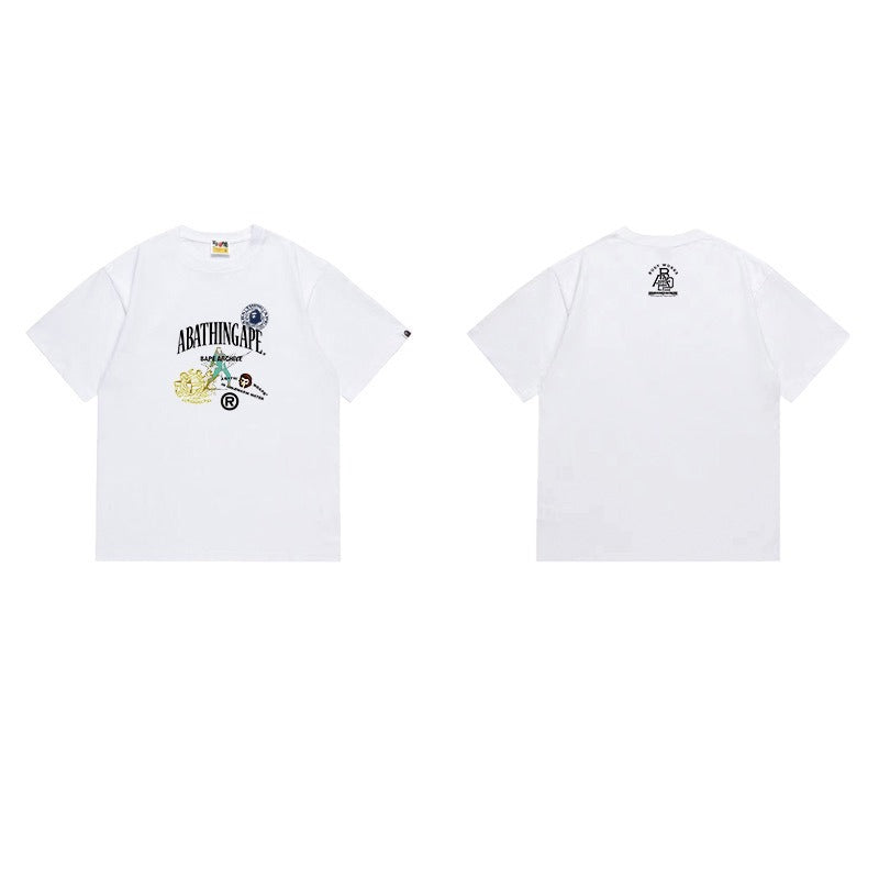 Bathing Shark and ape head print T Shirts NextBlock