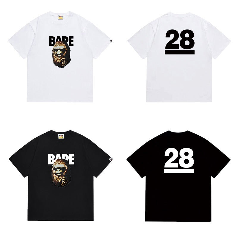 Bathing Shark and ape head print T Shirts NextBlock