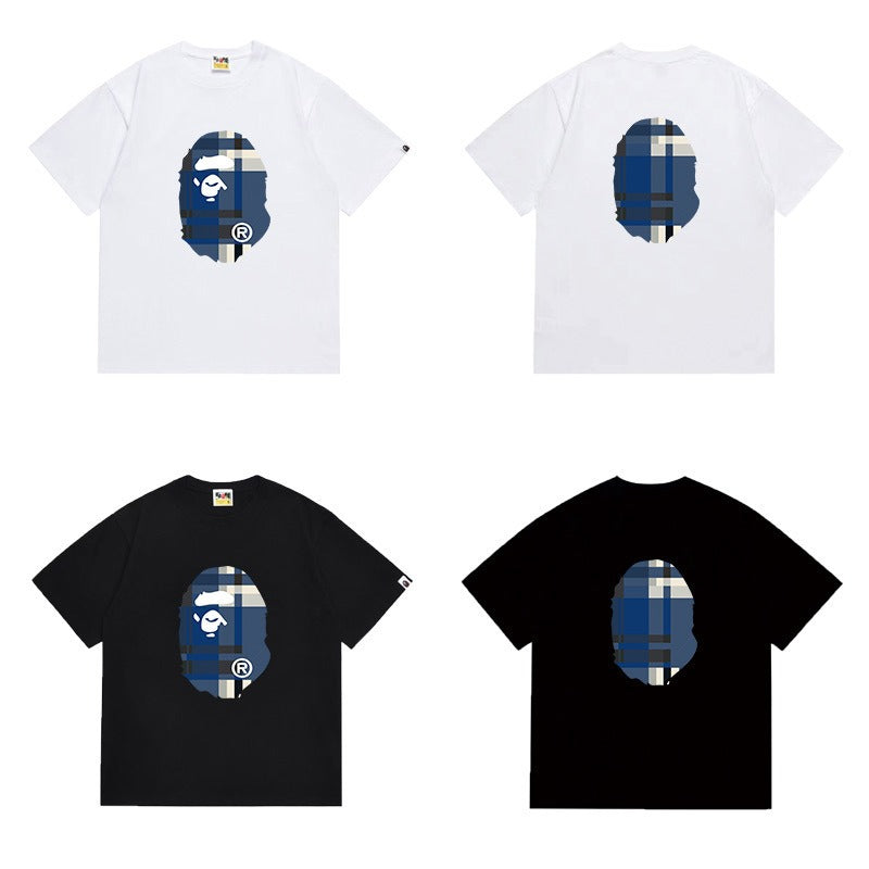 Bathing Shark and ape head print T Shirts NextBlock