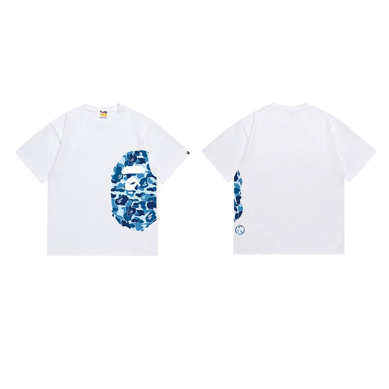 Bathing Shark and ape head print T Shirts NextBlock