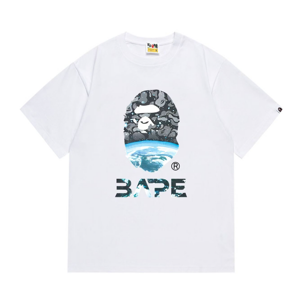 Bathing Shark and ape head print T-Shirt NextBlock