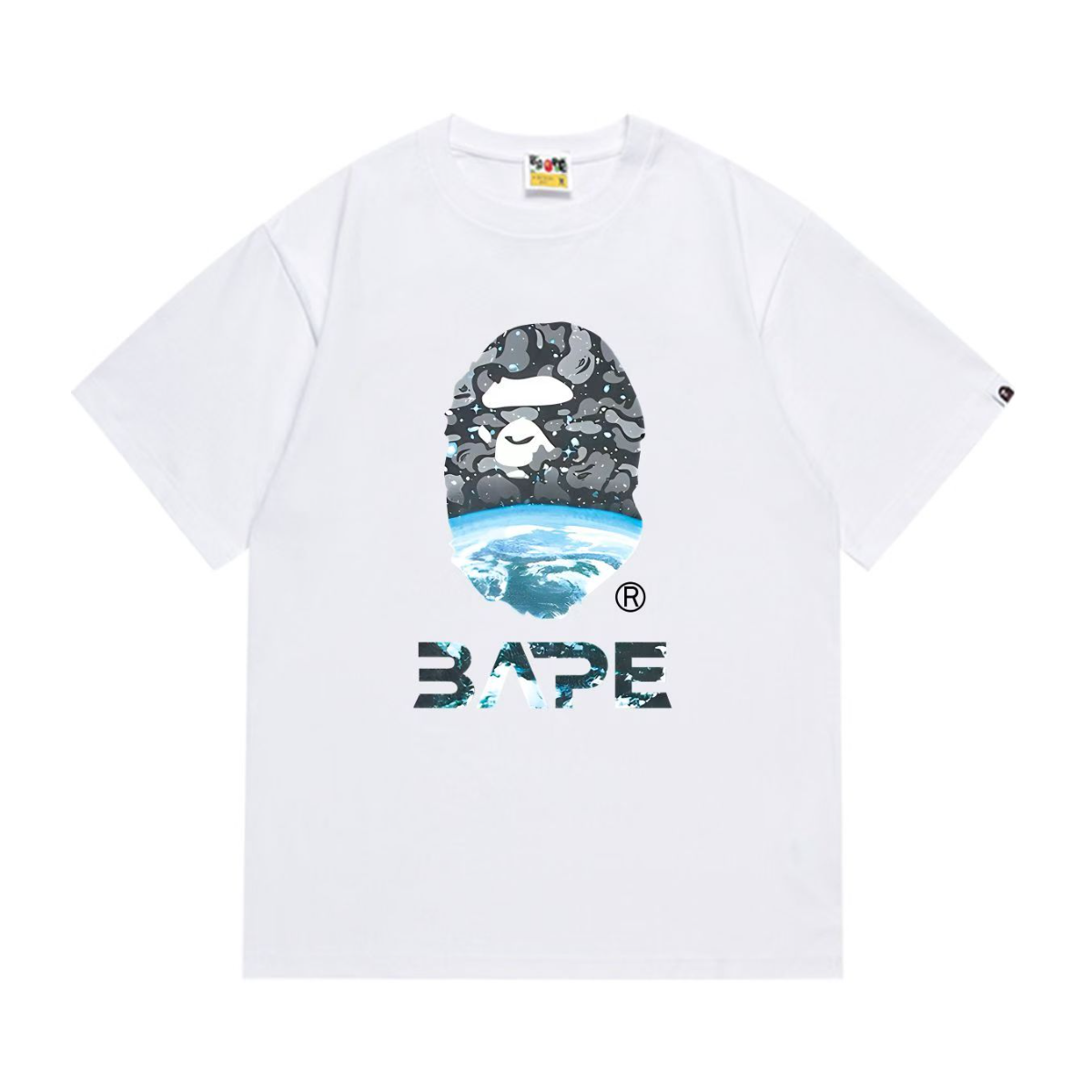 Bathing Shark and ape head print T-Shirt NextBlock