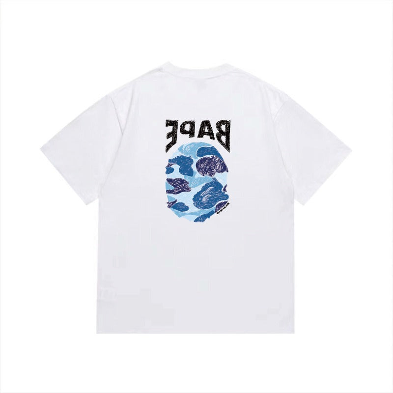 Bathing Shark and ape head print T Shirts NextBlock