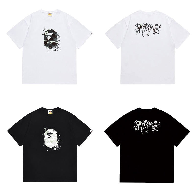 Bathing Shark and ape head print T Shirts NextBlock