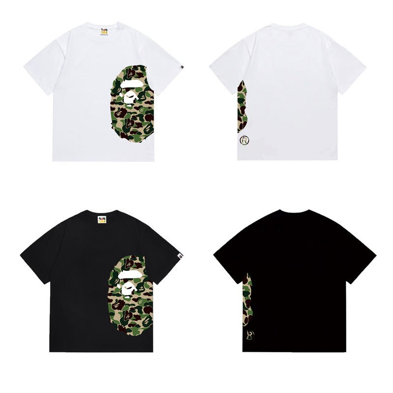 Bathing Shark and ape head print T Shirts NextBlock
