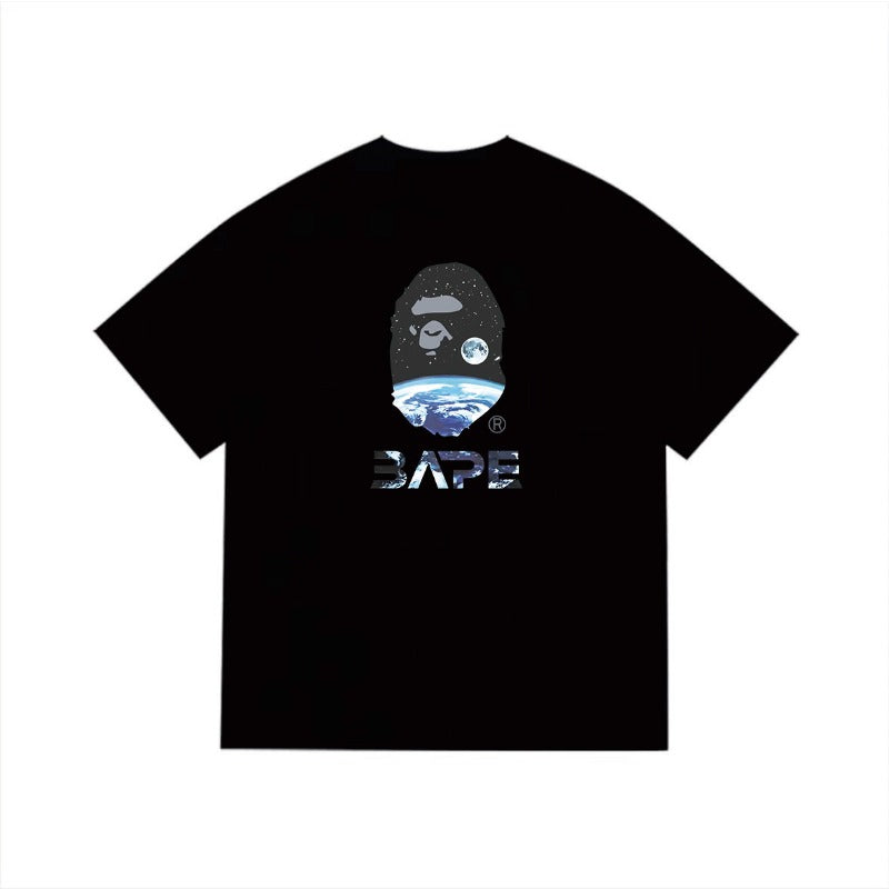 Bathing Shark and ape head print T Shirts NextBlock