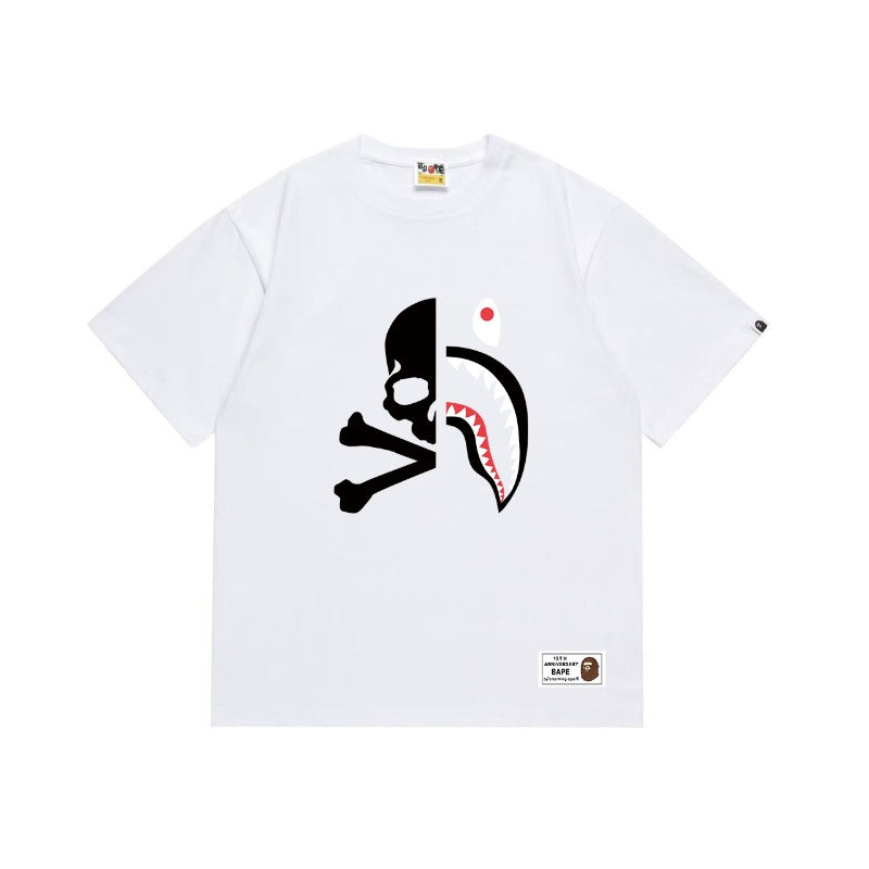 Bathing Shark and ape head print T Shirts NextBlock