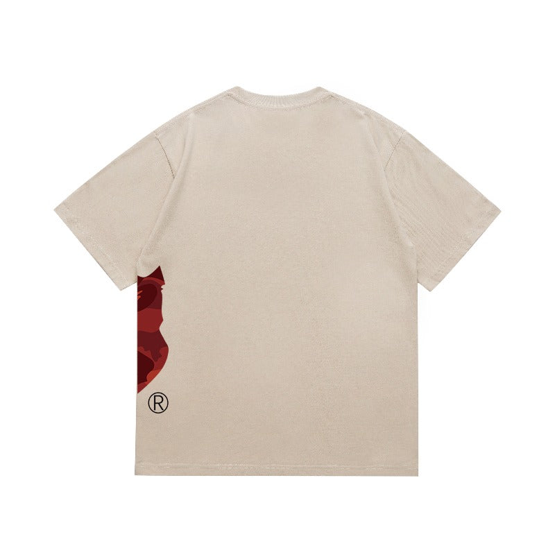 Bathing Shark and ape head print T Shirts NextBlock