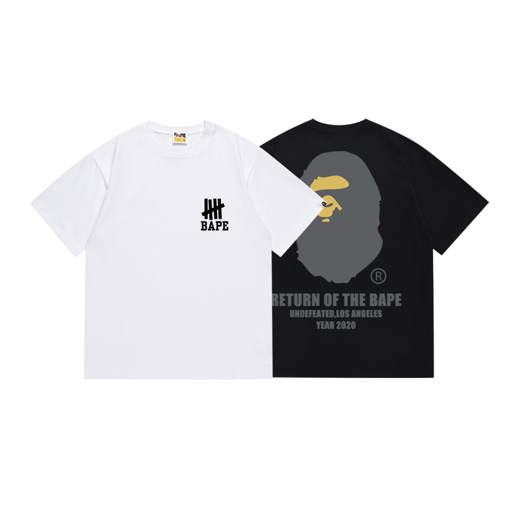 Bathing Shark and ape head print T-Shirt NextBlock
