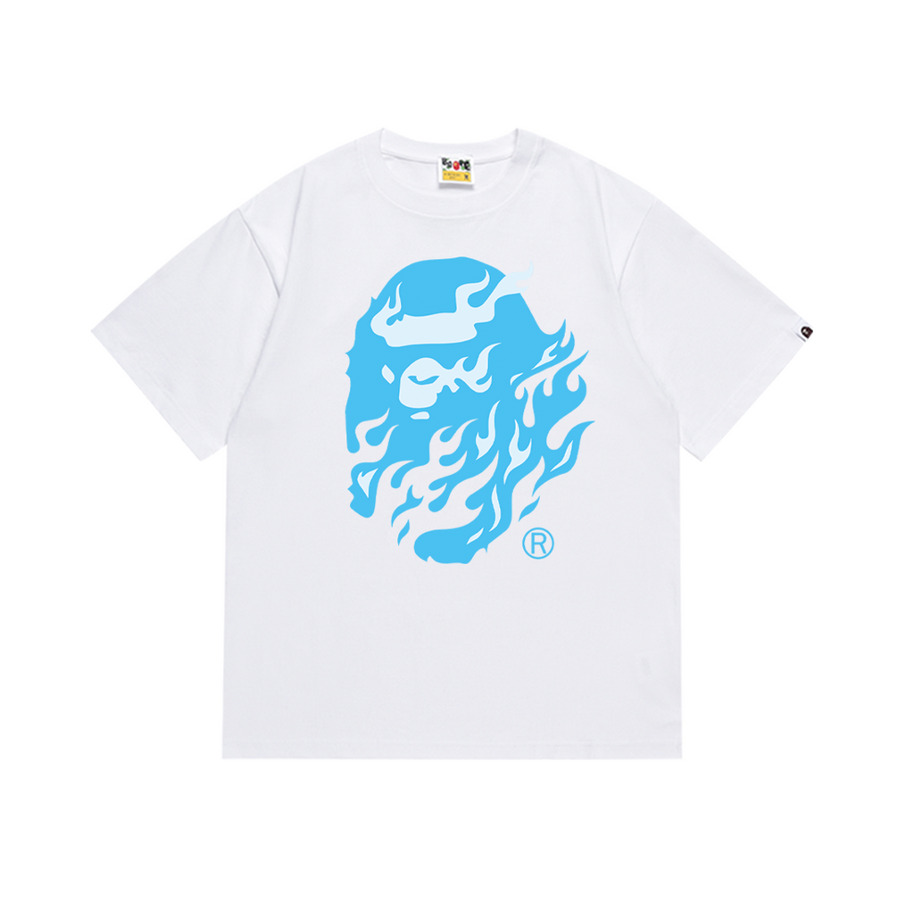 Bathing Shark and ape head print T-Shirt NextBlock