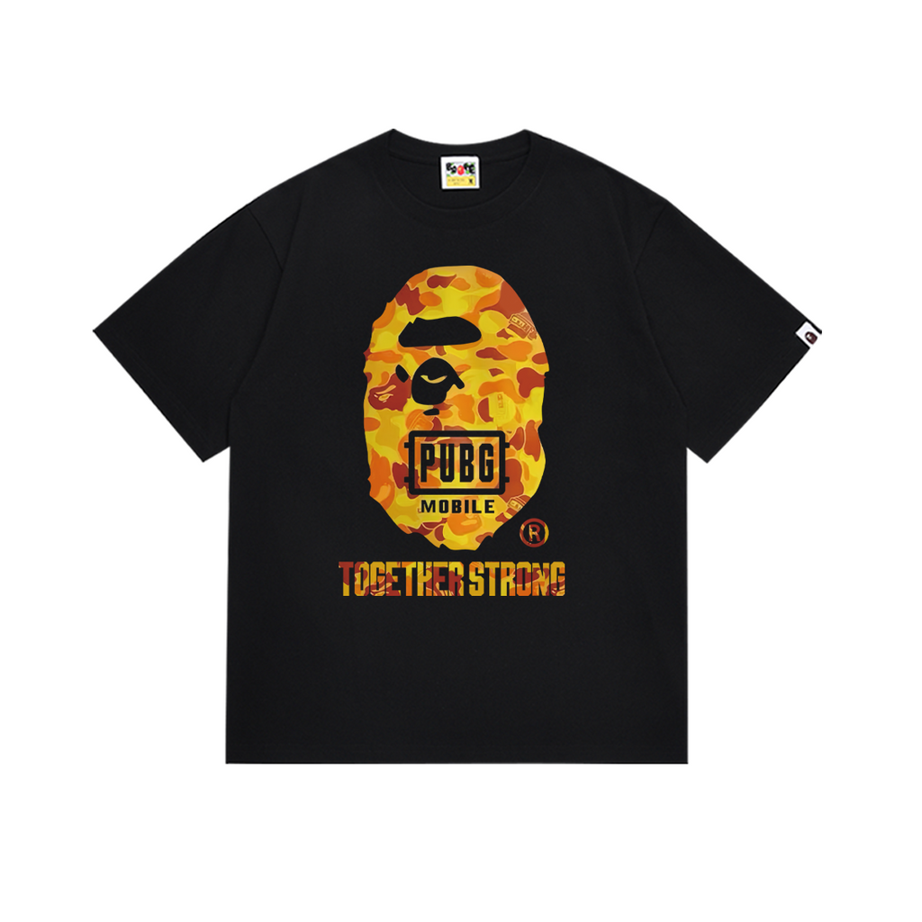 Bathing Shark and ape head print T-Shirt NextBlock