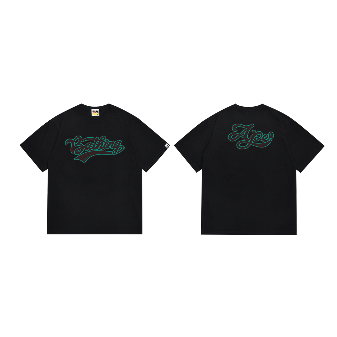 Bathing Shark and ape head print T-Shirt NextBlock